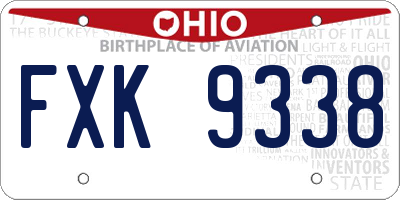 OH license plate FXK9338