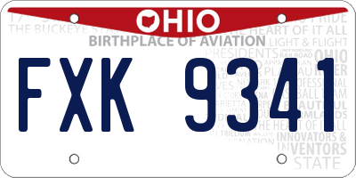OH license plate FXK9341