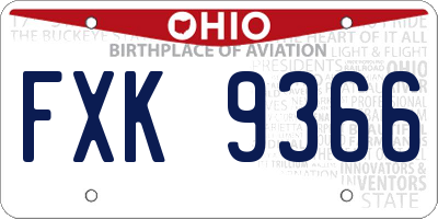 OH license plate FXK9366