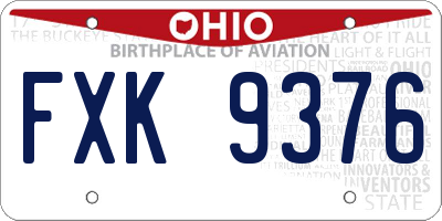 OH license plate FXK9376