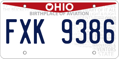 OH license plate FXK9386