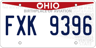 OH license plate FXK9396