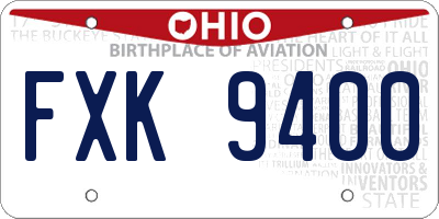 OH license plate FXK9400