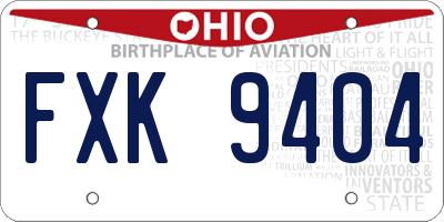 OH license plate FXK9404