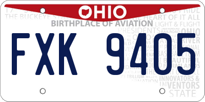 OH license plate FXK9405