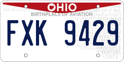 OH license plate FXK9429