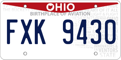 OH license plate FXK9430