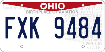 OH license plate FXK9484