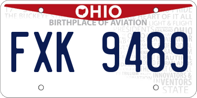 OH license plate FXK9489