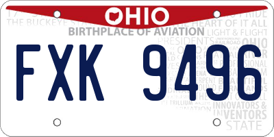 OH license plate FXK9496