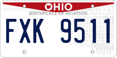 OH license plate FXK9511