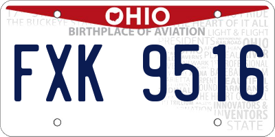 OH license plate FXK9516