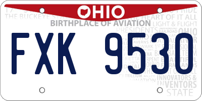 OH license plate FXK9530