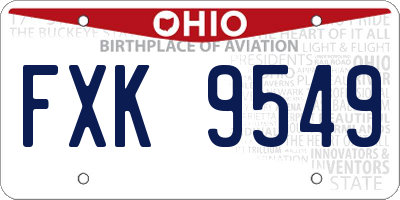 OH license plate FXK9549