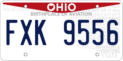 OH license plate FXK9556