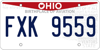 OH license plate FXK9559