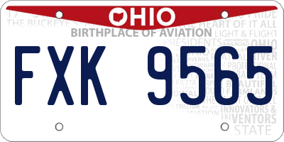 OH license plate FXK9565