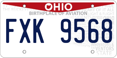 OH license plate FXK9568