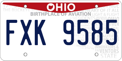 OH license plate FXK9585