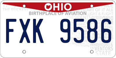 OH license plate FXK9586