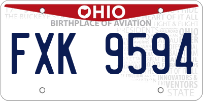 OH license plate FXK9594