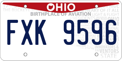 OH license plate FXK9596