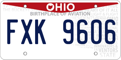 OH license plate FXK9606