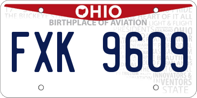 OH license plate FXK9609