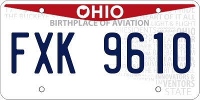 OH license plate FXK9610