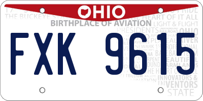 OH license plate FXK9615
