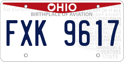 OH license plate FXK9617