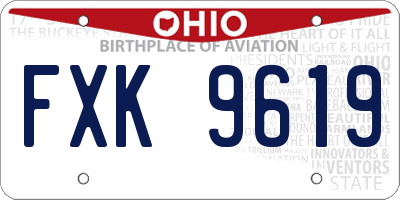 OH license plate FXK9619