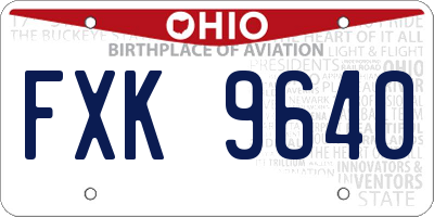 OH license plate FXK9640