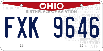 OH license plate FXK9646