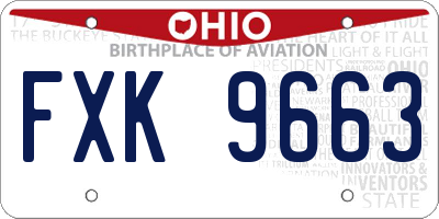 OH license plate FXK9663