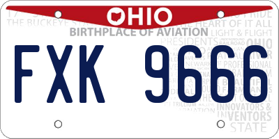 OH license plate FXK9666