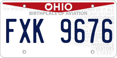 OH license plate FXK9676