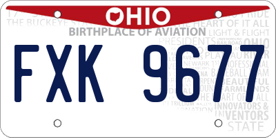 OH license plate FXK9677