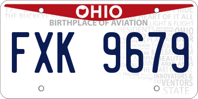 OH license plate FXK9679