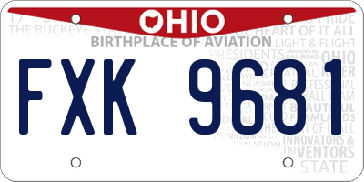 OH license plate FXK9681