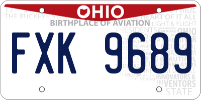 OH license plate FXK9689