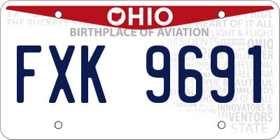 OH license plate FXK9691