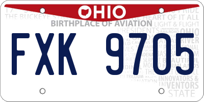 OH license plate FXK9705