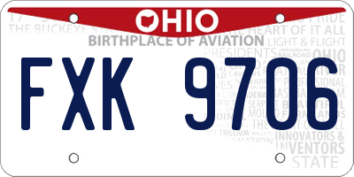 OH license plate FXK9706