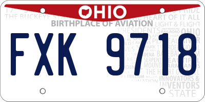 OH license plate FXK9718