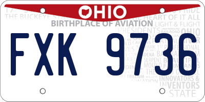 OH license plate FXK9736