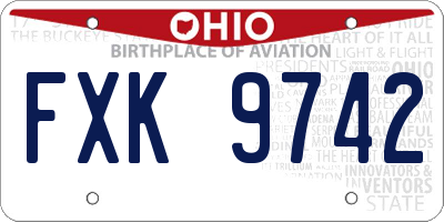 OH license plate FXK9742