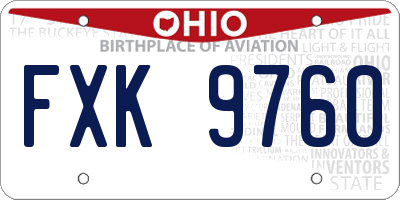 OH license plate FXK9760