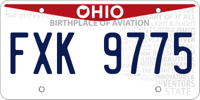 OH license plate FXK9775