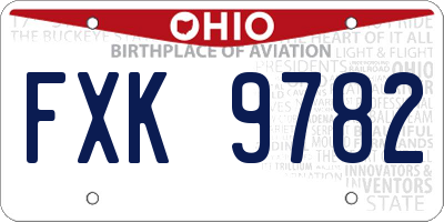 OH license plate FXK9782